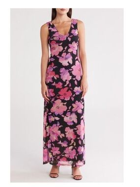 AFRM Los Angeles Pink Marble Bloom Maxi Wedding Guest Dress Size XS